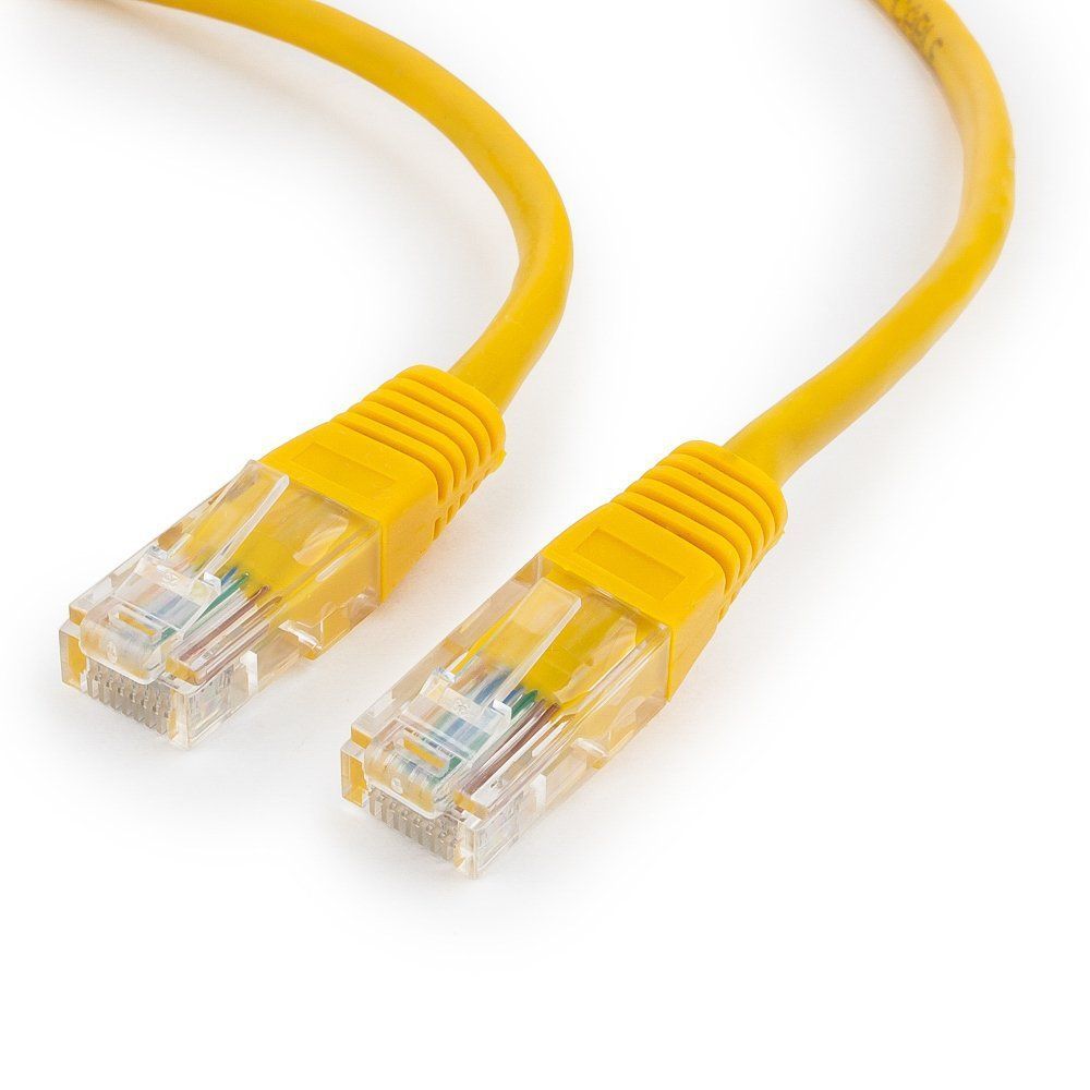 Патч-корд UTP Cablexpert PP12-0.5M/Y кат.5e, 0.5м, литой, многожильный (жёлтый)