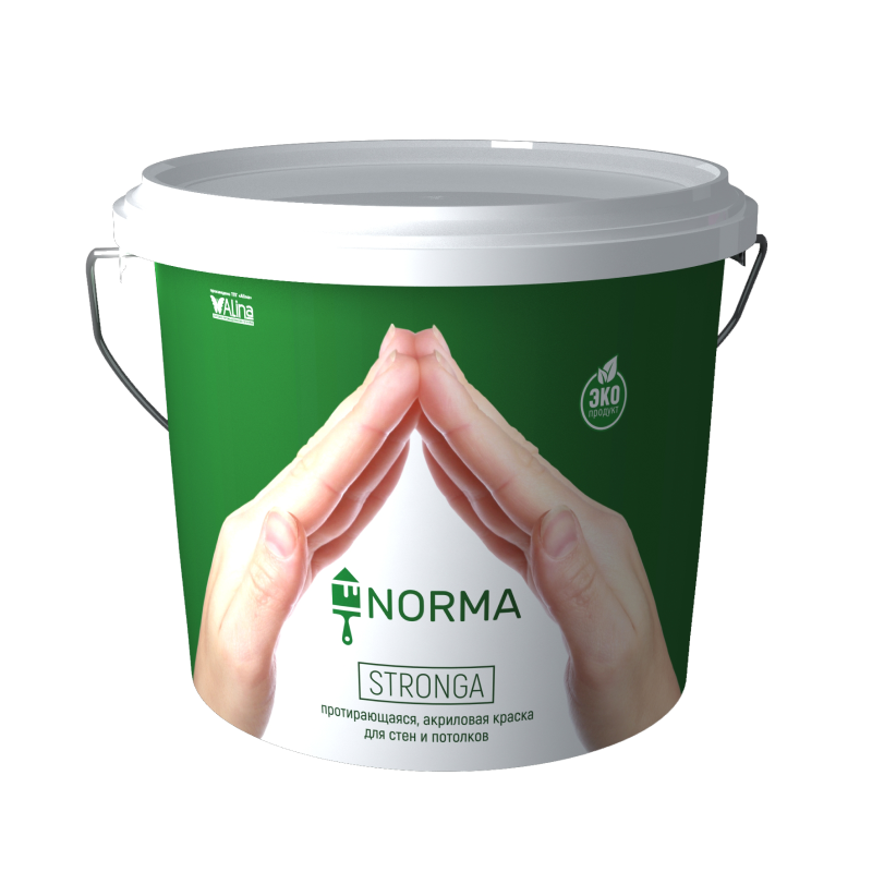 Протирающаяся акриловая краска для стен и потолков NORMA Stronga, 1 кг, цена - купить в интернет-магазине